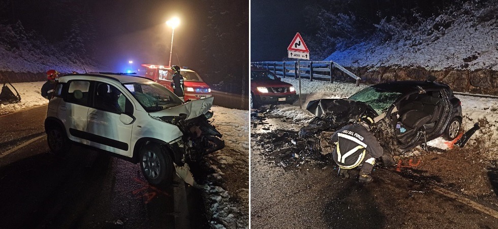 Terribile frontale fra due auto: tra i feriti anche due ragazze di 19 e 21 anni